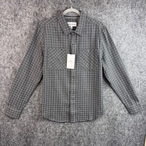 Thomas Sterling Mens Grey Grid Button Down Shirt Long Sleeve Small 110046097 NEW